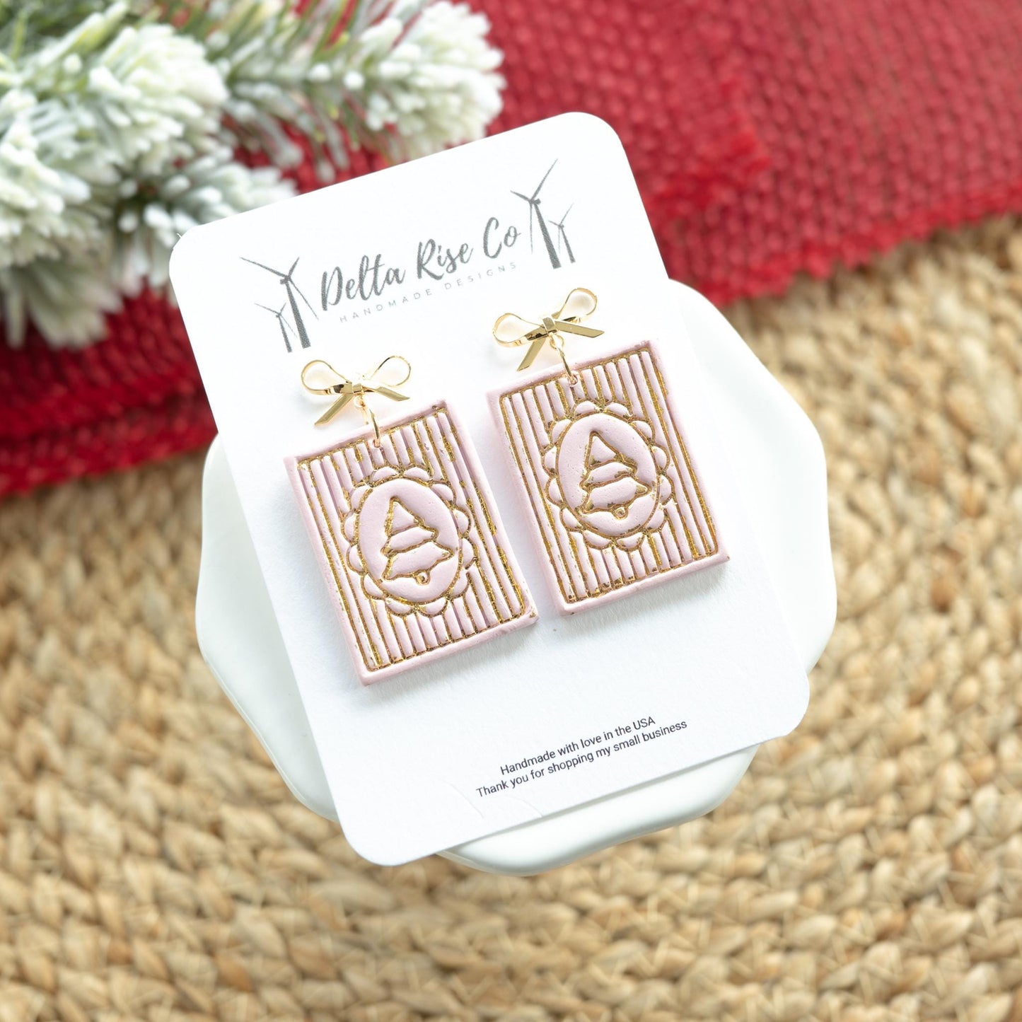 Pink Vintage Christmas Stamp