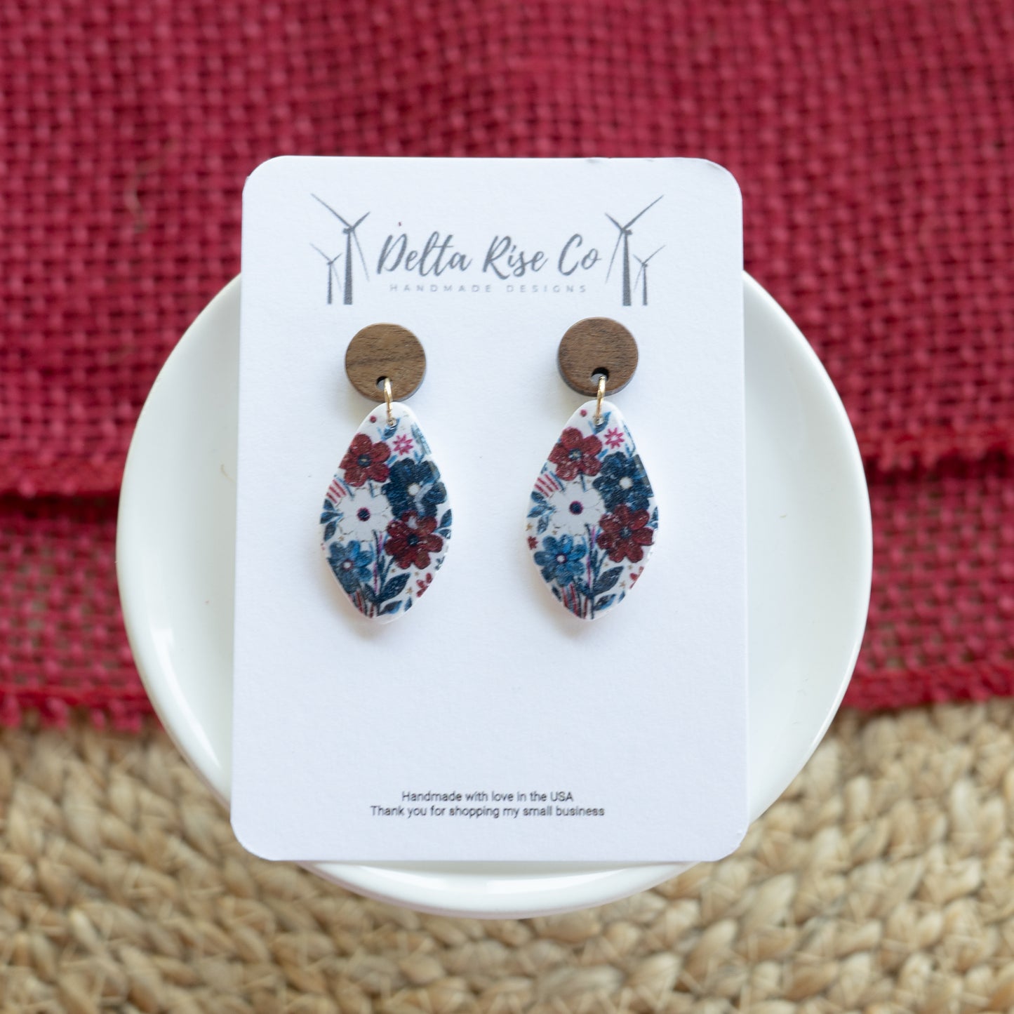 4th of July Floral Earrings
