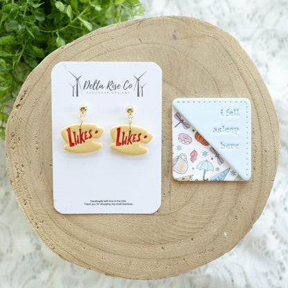 Cozy Small Town Clay Earring & Corner Bookmark Combo