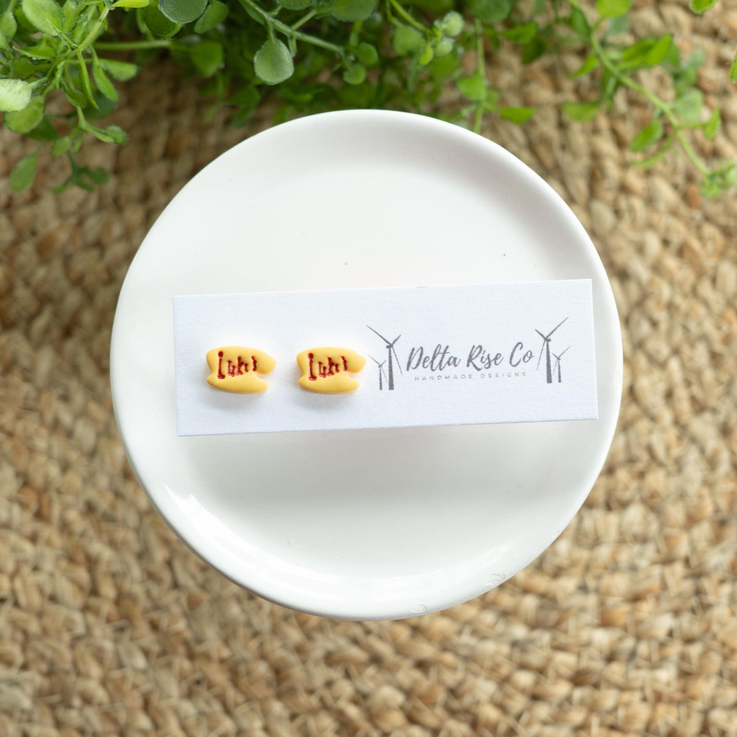 Cozy Small Town Clay Earring & Corner Bookmark Combo