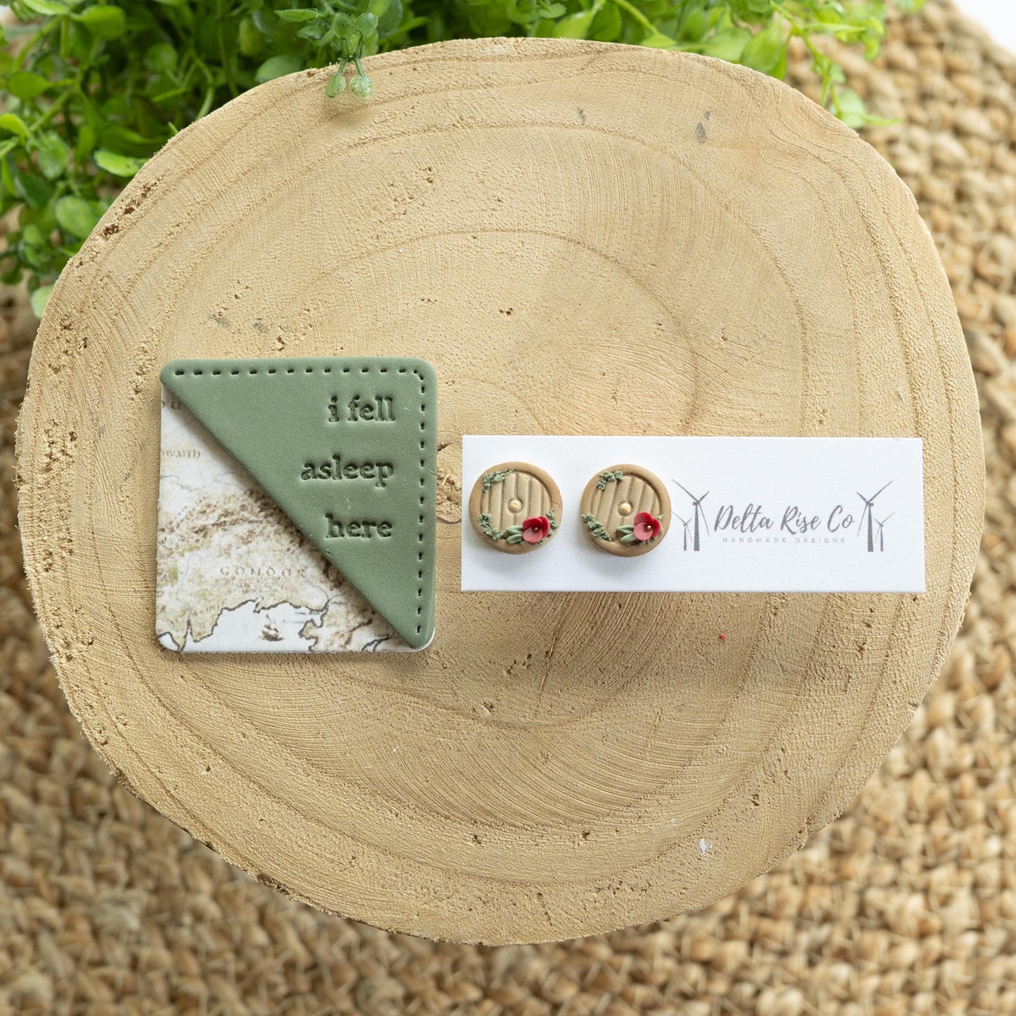 Enchanted Quest Clay Earrings and Corner Bookmark Combo