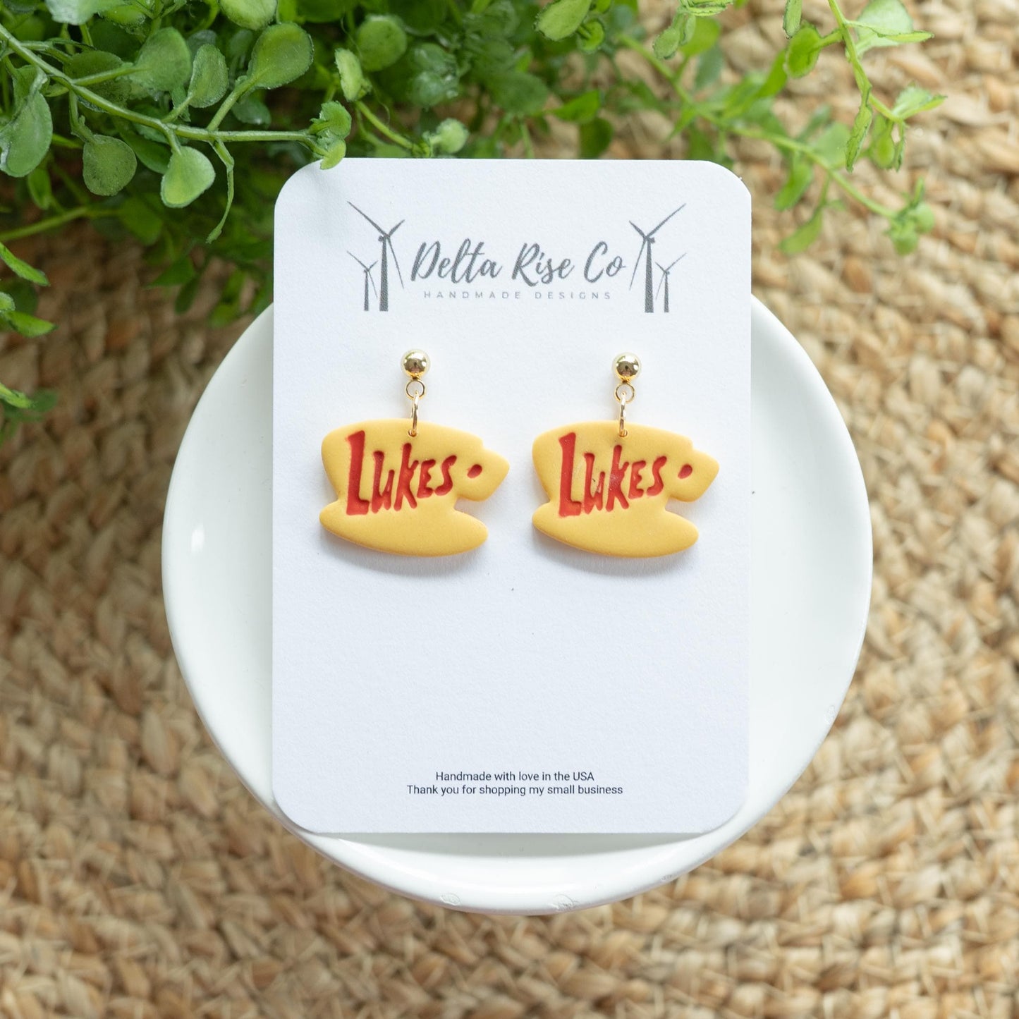 Cozy Small Town Clay Earring & Corner Bookmark Combo