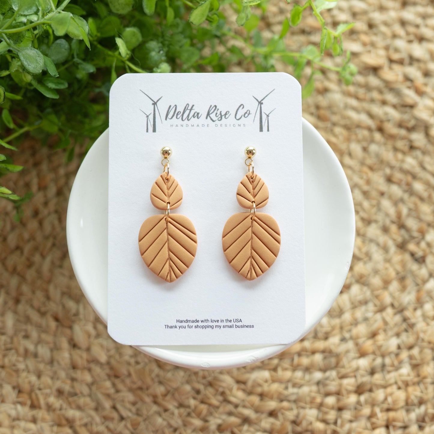 Mustard Leaf Earrings