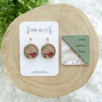 Enchanted Quest Clay Earrings and Corner Bookmark Combo