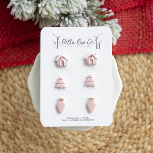 Merry & Pink Stud Pack Earrings