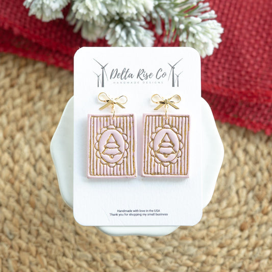 Pink Vintage Christmas Stamp