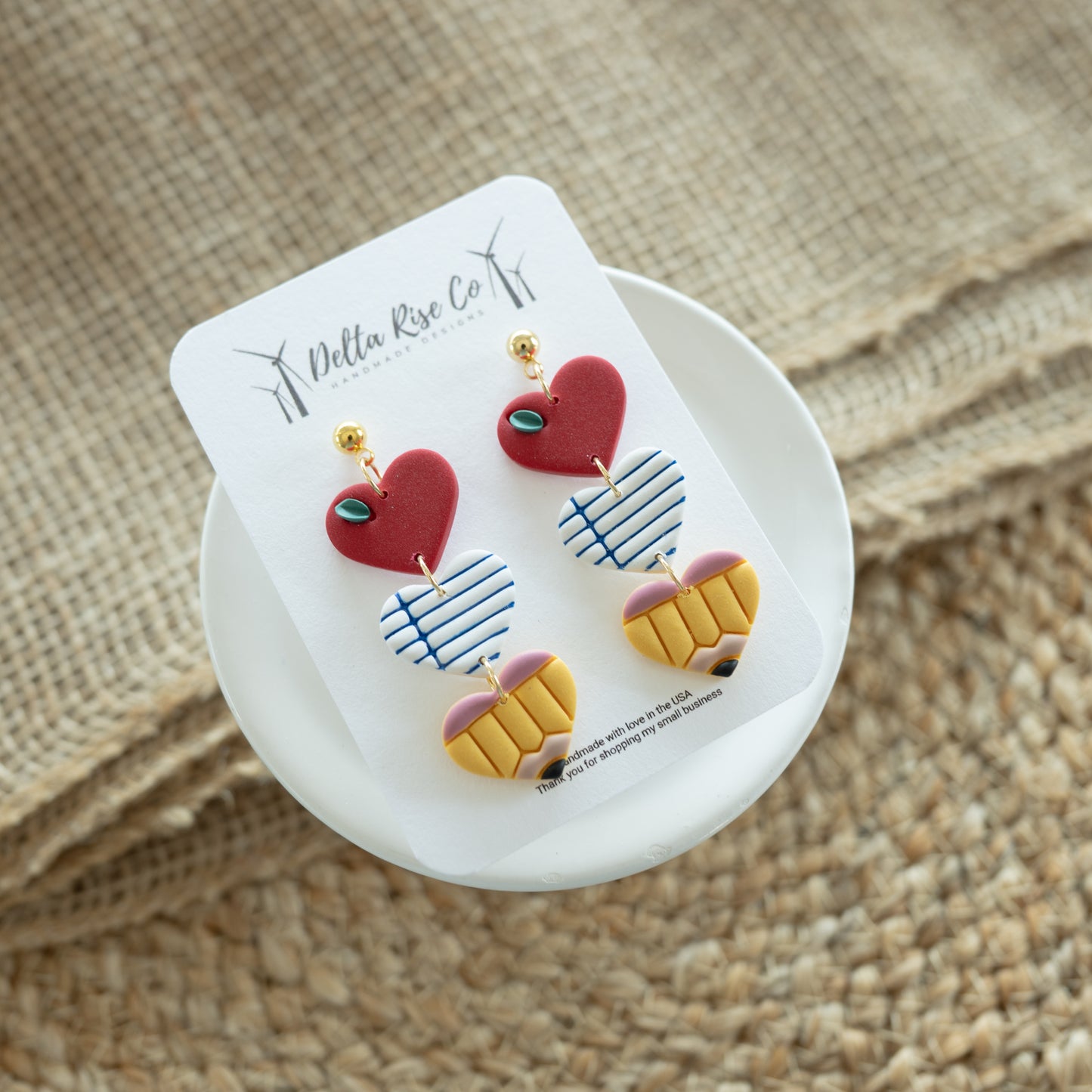 Triple Heart Teacher Earring