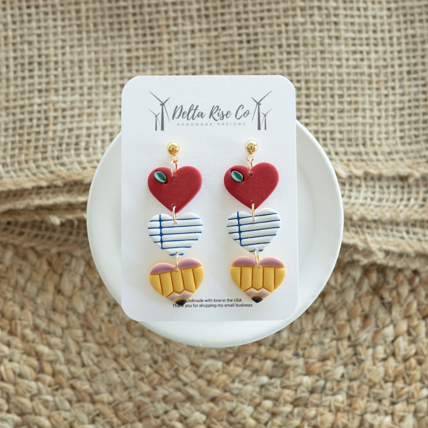 Triple Heart Teacher Earring